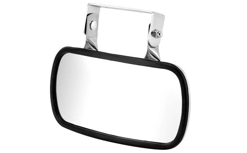 [Australia - AusPower] - QWORK Stainless Steel Convex Mirror, Over Door Rectangular U-Bracket Rearview Mirror for Tractors, Forklifts, Trucks 1 Pack 