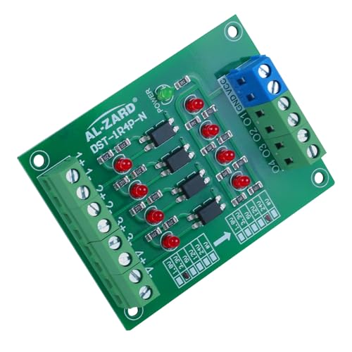 Optocoupler Isolation Module, 4 Channel 3.3V to 24V Optocoupler Isolator, PLC Signal Converter Board Signal Converter Board