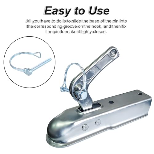 HOFURME 24-pack 1/4 x 2-inch D-shaped wire lock hitch pins, heavy-duty plated three-point accessory