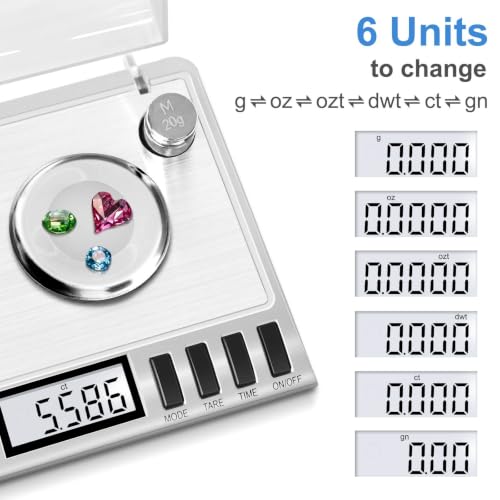 Fuzion digital milligram scale, silver 50g/0.001g powder scale with accessories