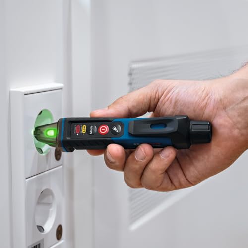 Bosch Professional Voltage Tester GVD 1000-17 | Non-contact voltage detection, IP67, dual range 24-1000V AC, integrated torch, belt clip, CAT IV 1000V tested