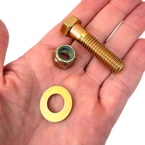 Quantum Forge 7/16"-14 x 1-3/4" Grade 8 hex bolts with flat washers and nylon lock nuts, 10-pack