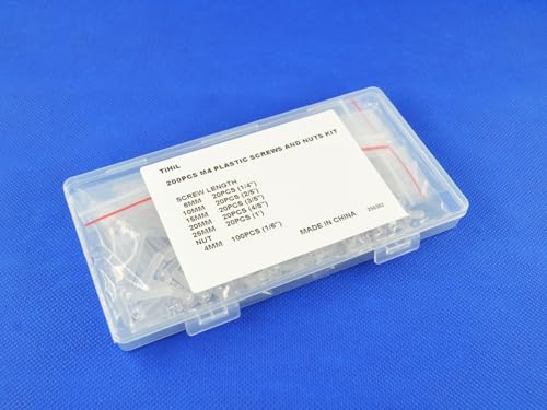 200 pcs Acrylic Screws and Nuts M4 Kit Metric Diameter 4mm
