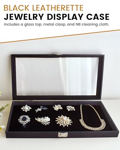 Novel Box Black Leatherette Jewelry Display Case 6X3.75X2 Inches Small: 6X3.75X2