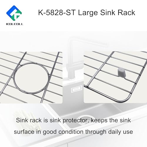 K-5828-ST Large Sink Rack Fit for Kohler Whitehaven Kichen Sink K-6426 K-6427, Large Sink, Stainless Steel