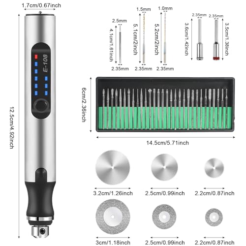 60PCS Electric Engraving Tool Kit, USB Cordless Rechargeable
