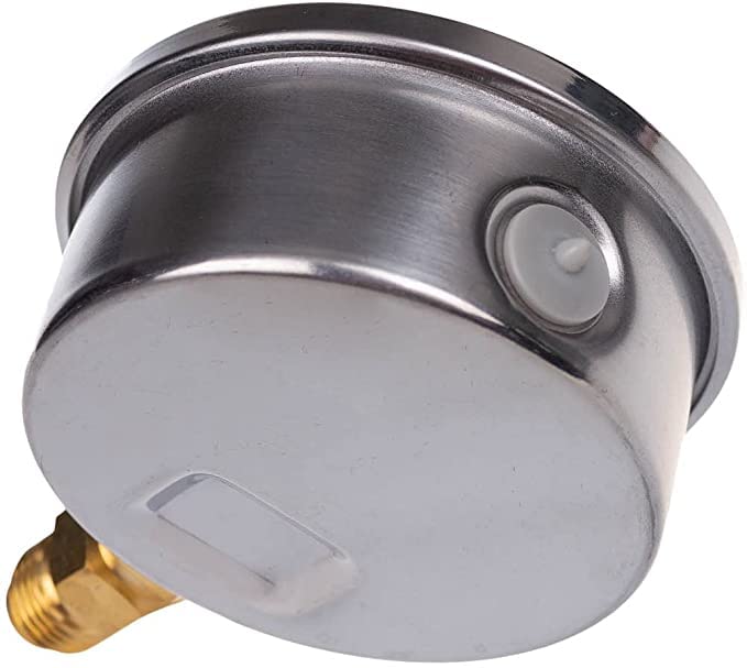 [Australia - AusPower] - Glycerine Pressure Gauge with Radial Connection, IP65 Stainless Steel 63 mm with Lower Connection, 1/4 Glycerine (0-4 bar) 0-4 