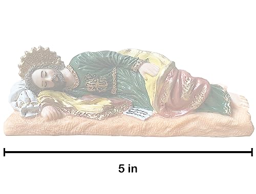 St. Joseph Sleeping Home Decor Figure 5 inch Saint Resin Statue Religious Gift Catholic Decoration Estatua de San Jose el Soñador Dormido Artesania Catolica para el Hogar