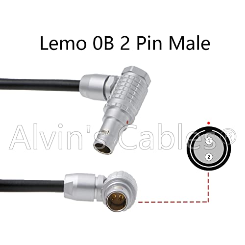 Alvin's Cables D-Tap to 2 Pin Male Right Angle Power Cable for Teradek Bond, Teradek Bolt, SmallHD Monitor 45cm|18inches right angle 2 pin