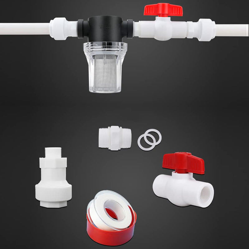 ZYWUOY Pipeline Filter, Strainer, Water Pump Filter with 40/80 Mesh Stainless Steel Strainer, Inline Mesh Strainer, Water Pump Filter for Garden Watering