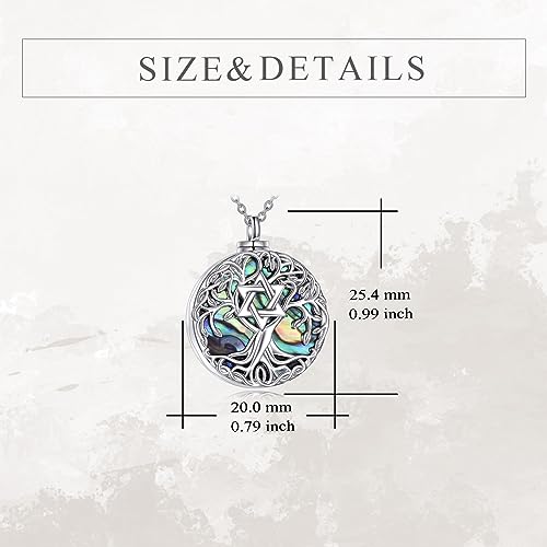 YFN Tree of Life Necklace Sterling Silver Celtic Tree of Life Pendant Jewelry Gifts for Women Men Girls Star of David Urn