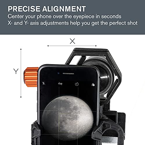 Celestron NexGo DX Kit Universal Smartphone Adapter + Moon Filter NeXGO DX 2-Axis Smartphone Adapter with Bluetooth Adapter + Density Moon Filter