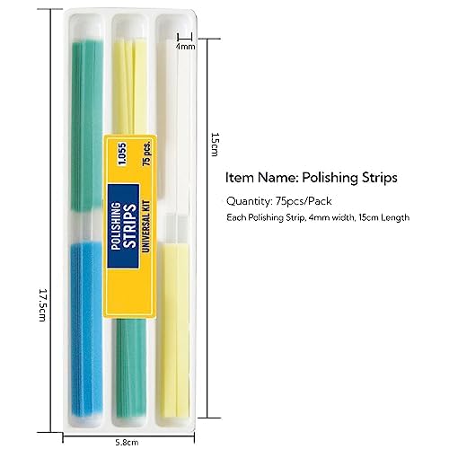[Australia - AusPower] - Tooth Sandpaper, Dental Polishing Strips, Size - 4 mm Width, NatureAqua Resin Tooth Polishing Interdental Sanding Tool (75 Pieces/Pack) 