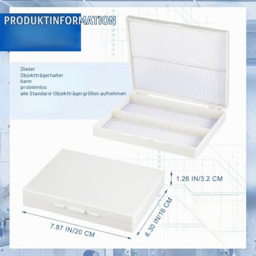 Scientific Preparation Box for 100 Slides, Plastic Box, Slide Box