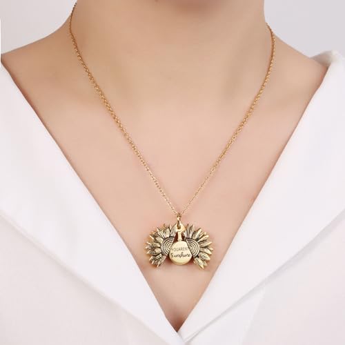 Sunflower Cremation Urn Jewelry For women Gold