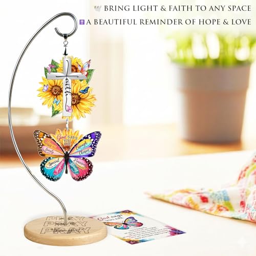 Sunflower Butterfly Christian Gifts for Women - Christmas Religious Decor Sunflower