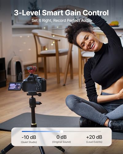 BOYA BY-MM1 AI On-Camera Shotgun Mic for Camera, DSLR, iPhone, Android