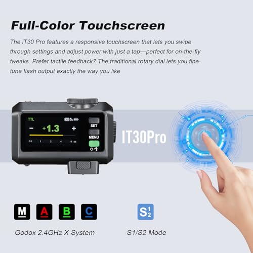 GODOX iT30 Pro C TTL Mini Flash for Canon with Diffuser, HSS 1/8000s IT30 Pro C(Black)