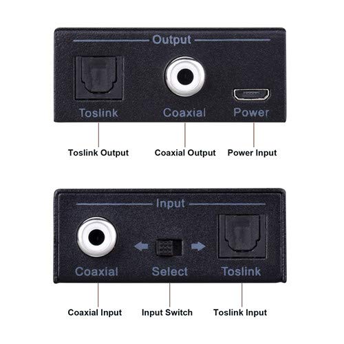[Australia - AusPower] - Optical to Coax,Tendak Optical SPDIF Toslink to Coaxial and Coaxial to Optical SPDIF Toslink Bi-Directional Swtich Digital Audio Converter Splitter Adapter 