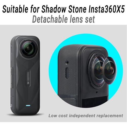 Insta 360 X5 Replacement Lens Complete Kit Accessories, with 2 × Replaceable Lenses for Insta360 X5, Plus Tools to Replace and Clean The Lens