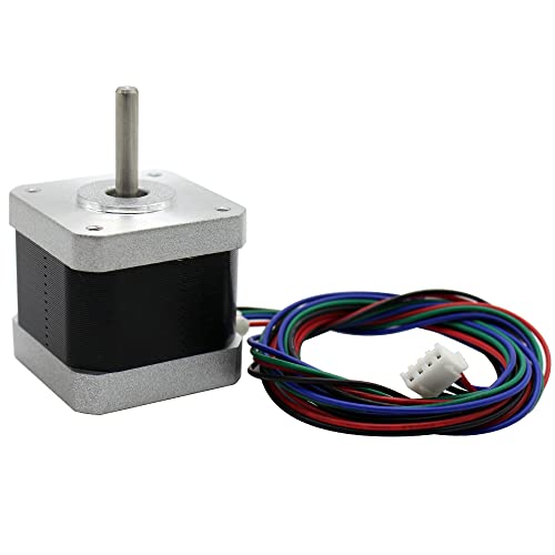 Stepper Motor, 17hs4401 17 Stepper Motor Bipolar 1.7A 1.8 Degree 0.45N.M 42x40mm 4 Wires W/1m Cable, 17 Stepper Motor Bipolar For 3D Printer Hobby/DIY CNC 500rpm