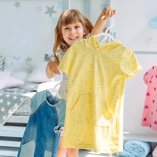 Baby Hangers Kids Plastic Hangers for Closet Non-Slip Toddler Hanger for Infant Child Clothing, Small Children Hanger Ideal for Boys and Girls Closet Pants Coats Skirts - 60 Pack, White