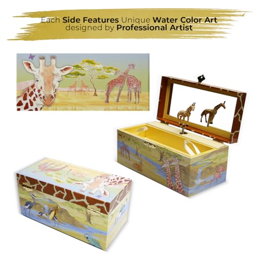 Enchantmints Giraffe Musical Jewelry Box Giraffe Spins to Around the World in 80 Days Treasure Storage