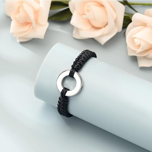 Circle of Life Urn Braided Bracelet for Ashes for Women Men Silver