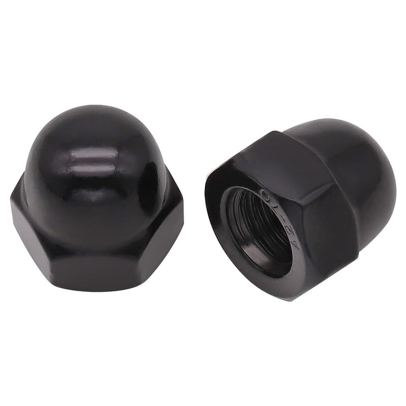 [Australia - AusPower] - 1/2-13 (10 Pack) Stainless Steel Cap Nuts, Acorn Cap Dome Head Nuts US Standard, Stainless Steel 304 (18-8), UNC Coarse Thread, Black Coated 1/2"-13 10 