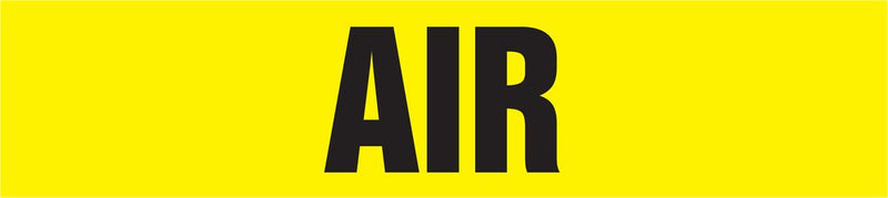 Accuform RPK119SSB Self-Stick "AIR" Pipe Marker for 1-1/2" to 2" OD Pipe, Black on Yellow, 1-1/2" H x 8" W