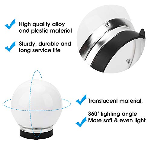Acouto 15cm Soft Light Ball for Bowens Mount General Flash Lampshade Diffuser Photography Accessory White Translucent