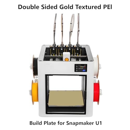 Double-Sided Gold PEI Build Plate for Snapmker U1, Textured PEI Plate Print Bed Platform Spring Steel Flexible Sheet for Snapmker U1, 276 X 293MM