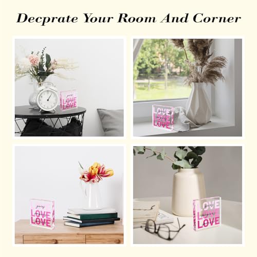 Magenta Love Inspirational Figurine 4x4 Inch Desk Decor Magenta