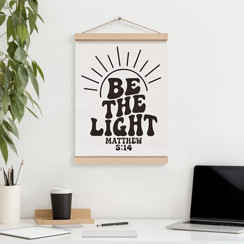 ZNGFON Christian Inspirational Wall Art Poster Hanger Frame 12x16,Christian Religious Scripture Bible Verses Wall Decor for Bedroom,Be The Light Positive Hanging Decorations Gifts Decor 08