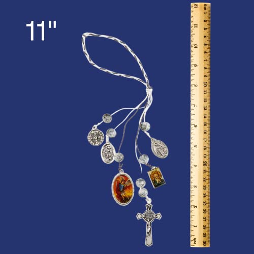 Needzo St. Michael and St. Benedict Home Blessing Hanger, Catholic Home Decor, Housewarming Gift Ideas, 11 Inches