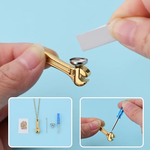 Wrench Cremation Jewelry for Ashes Pendant Urn Necklace with Mini Keepsake Urn Memorial Ashes Jewelry Gold