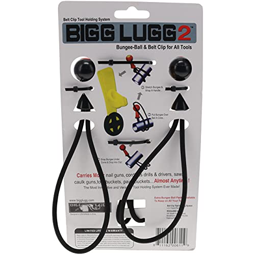 Superior Parts Bigg Lugg BL2-3BM belt clip tool holder system with 3 ball bungees, 2-pack