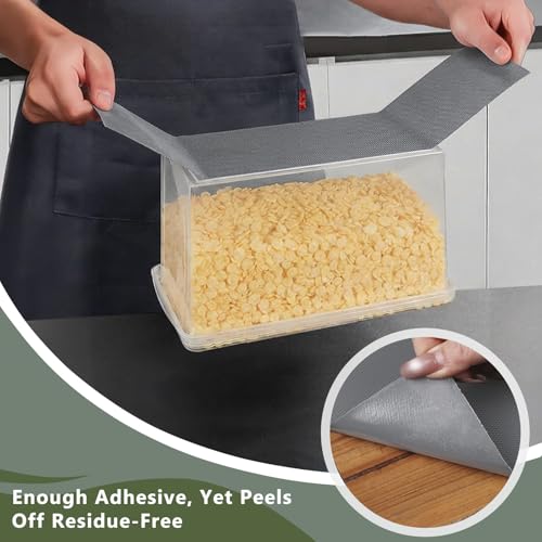 Anze Adhesive Shelf Liner for Kitchen Cabinet, 11.8 x 393.7 in, Gray Sticky Gray 11.8"W x 393.7"L