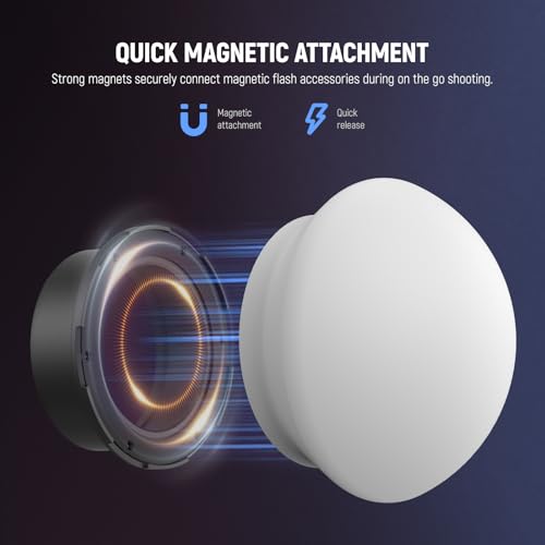 NEEWER Round Flash Magnetic Adapter Ring, Silicone Magnetic Mount Holder Light Diffuser Attachment Compatible with Godox V1/V1 PRO NEEWER Z2 Z2PRO Z2II Z3 Q120 Series Round Head Speedlight, CRS13 Round(CRS13)