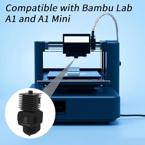 Gosknor 3D Printer 0.4mm Hotend Kit for Bambu Lab A1/A1 Mini, High-Temperature Hardened Steel Hot End Nozzle with Wrenches and Tools Silicone Sock Ideal Extruder Replacement Accessories
