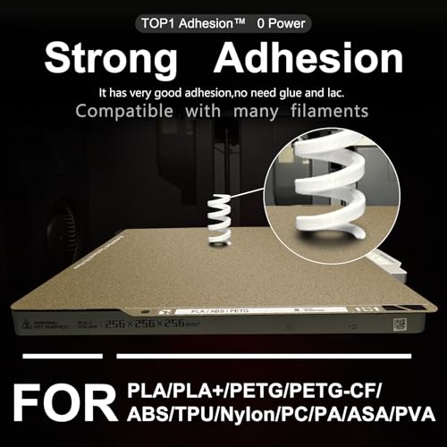 Upgraded Thickened 0.77mm PEI Sheet（with QR Code）for Bambu Lab P1P P1S A1 X1 X1C X1E PEI Build Plate,Double Sided Textured PEI Flexible Spring Steel Sheet, 257x257mm Bambu Heatingbed