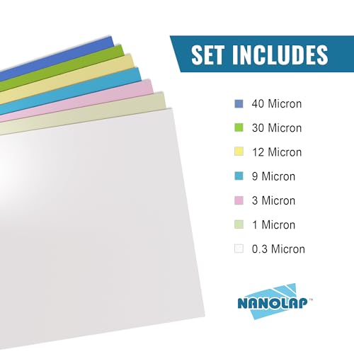 NANOLAP PSA lapping film sanding paper, 7-piece aluminum oxide polishing sheets for Scary Sharp sharpening system