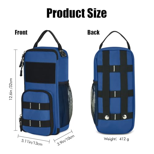 12.6" Heavy Duty Small Tool Bag Pouch for Men with Multiple Pockets,Blue Blue