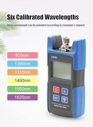 Veimeitk VMT-TL510 portable OPM fiber optic power meter with SC/FC adapters and optical tester display
