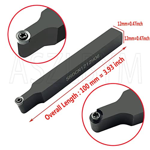11pcs RCMT060204 MO Indexable Carbide Milling Inserts Blade Milling Cutter with 1/2"/12mm SRDCN1212H06 Indexable Carbide Milling Tool Holder Metal Lathe Cutting Tools
