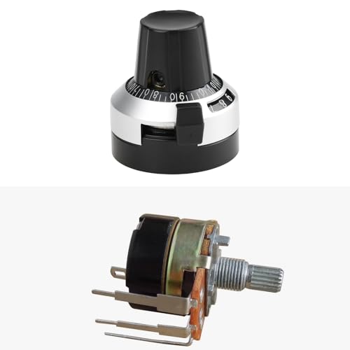 5 Pcs 1/4" Shank 22x24mm Precision Potentiometer Knob with Speed Counter