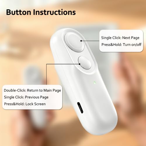 Remote Page Turner for Kobo e-Readers, Wireless Clicker Page Turner White
