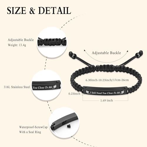 Oinsi Urn Bracelet for Ashes for Women Men Adjustable Cremation Jewelry Memorial Ashes Keepsake Bangle Rope Braided Bracelet Ash Bracelet -5