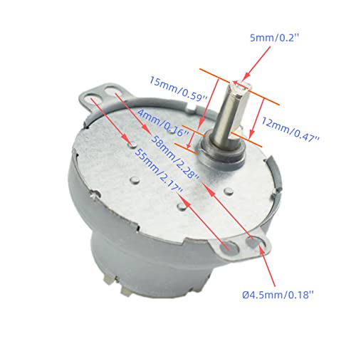 CHANCS Gear Electric Motor 6V 5RPM D-Shaft POM Plastic Gear Gearbox 6V D-Shaft