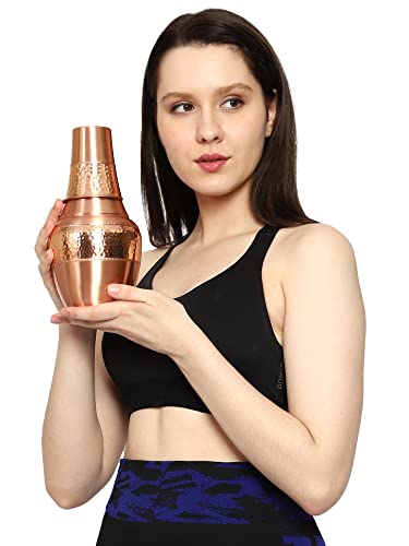 Pure Copper Carafe | Bedside Water Carafe with Tumbler - Copper Carafe for Ayurveda Health Benefits, 1.4 L (47.3 US Fl Oz)